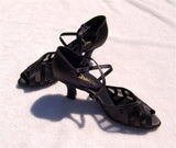 Stephanie Dance Shoes 12049 - 15 Black Satin/Black Mesh