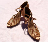 Stephanie Dance Shoes 12049 - 55 Tan Satin / Mesh Latin Shoe