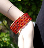 FNB Nude Stretch 5 Row Fully Stoned Bangle: Hyacinth & Sun (alternated pattern size 20' stones)