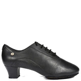A-1002- 11 Black Leather Ballroom Practice Shoe - Flex Split Sole