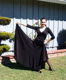 NUG 0065 Black Full Circle Standard Godet Skirt