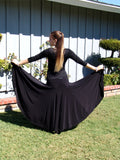 NUG 0065 Black Full Circle Standard Godet Skirt