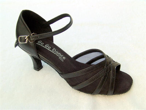 GO 4072 Black Simulated Leather / Mesh Open Toe Shoe