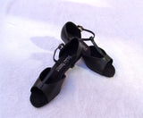 GO 7040 Black Simulated Leather T - Strap Latin Shoe