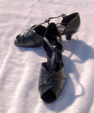 GO 7050 Black Simulated Leather T - Strap Latin Shoe