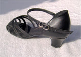 GO 7230 Black Simulated Leather / Mesh Open Toe Shoe