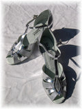 GO 9583 Silver & Glitter T - Strap Latin Shoe