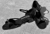 GO 3066 BLACK SIMULATED LEATHER ANKLE STRAP LATIN SHOE