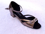 GO 3069 Pewter Simulated Leather Ankle Strap Latin Shoe