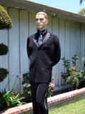 American Smooth Long Black Vest with Satin Lapels