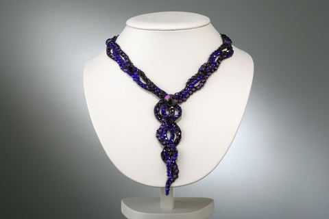 NUG - NC 11 004-10 Crystal Necklace: Cobalt Blue & Amethyst