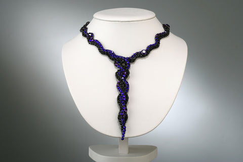 NUG - NC 11 004-11 Crystal Necklace: Jet & Cobalt Blue