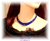 Necklace 008 Pave' Cobalt Blue Crystal