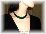 Necklace 008 Pave' Emerald and Emerald AB Crystal