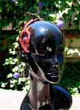NUG T10106 Hyacinth & Fire Opal Stoned Venice Black Lace