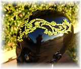 NUG T30956 Citrine Stoned Venice Black Lace Appliqué