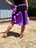 NUG 00694 Black & Royal Purple Panel Latin Dress