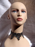 NUG 55410 Black Lace Choker: Aurum & Light Colorado Topaz AB  Crystal