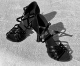 Stephanie Elite Collection Latin Dance Shoe E201 Black Satin