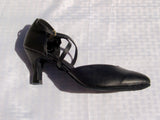 Stephanie Dance Shoes 15006 - 11 Black Leather X - Strap American Smooth Shoe