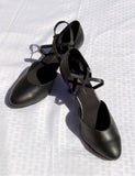 Stephanie Dance Shoes 15006 - 11 Black Leather X - Strap American Smooth Shoe