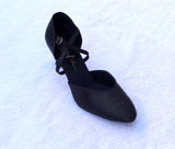 Stephanie Dance Shoes 15006 - 15  Black Satin X-Strap American Smooth Shoe